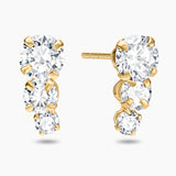 3-Stone Cascading Drop Earrings