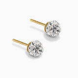 Cubic Zirconia Disco Stud Earrings