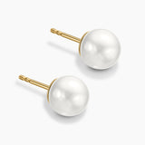 Button Pearl Stud Earrings