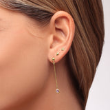 Gemstone & Gold Single Drop Earring