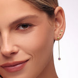 Gemstone & Gold Single Drop Earring