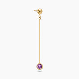 Gemstone & Gold Single Drop Earring