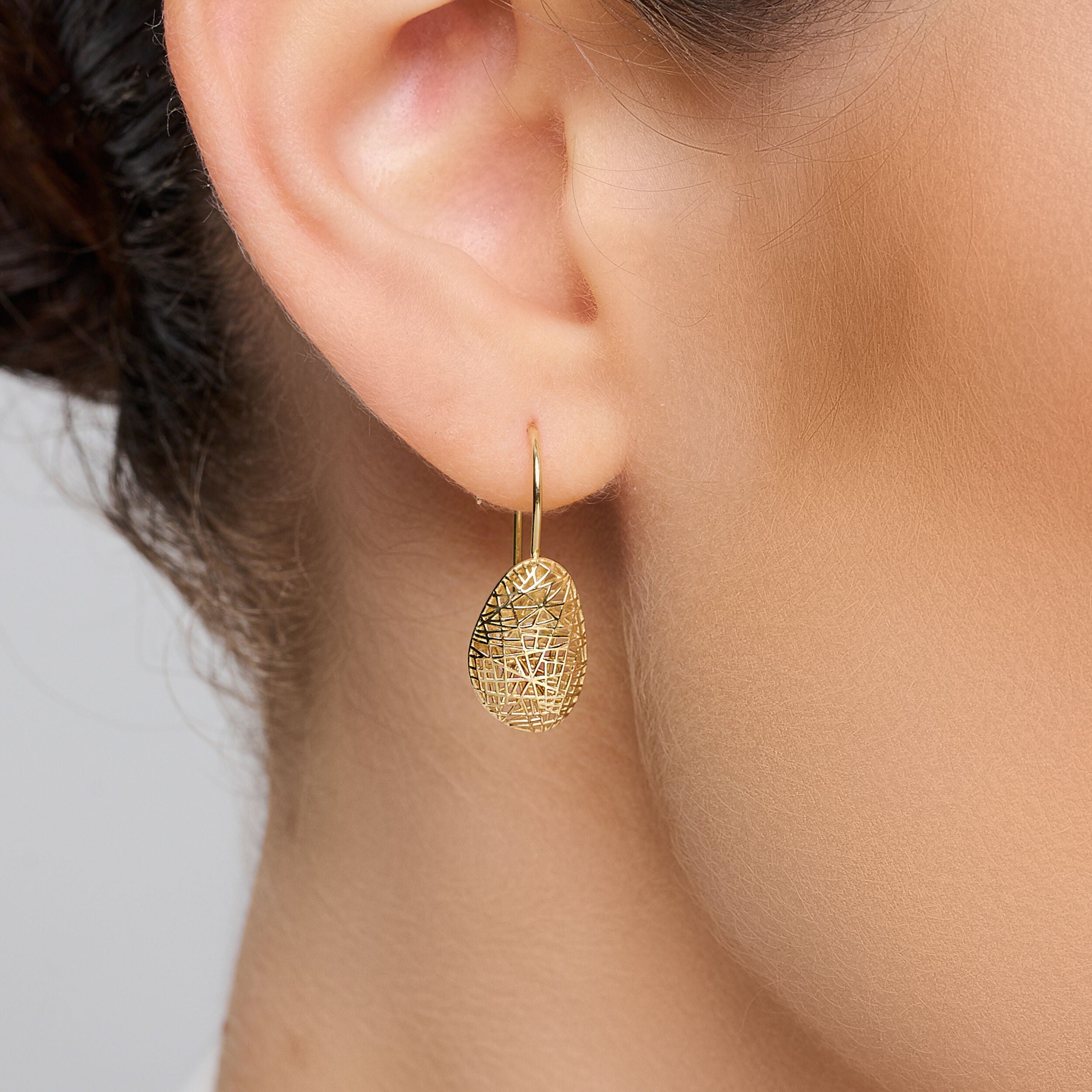 9ct fashion gold drop earrings