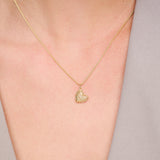 Threaded Gold Heart Pendant Necklace