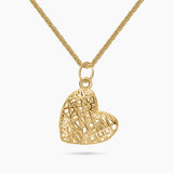 Threaded Gold Heart Pendant Necklace